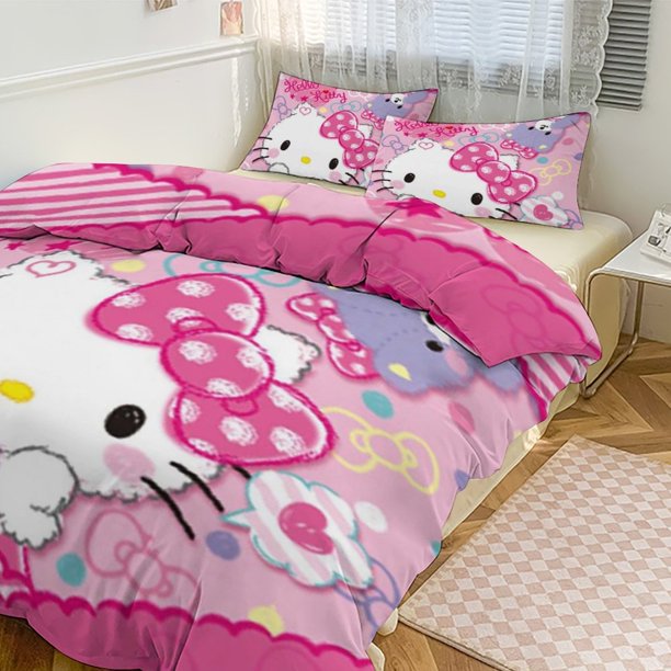 Hello Kitty Bedding Sets for Kids Men Women Twin Size Comforter Set