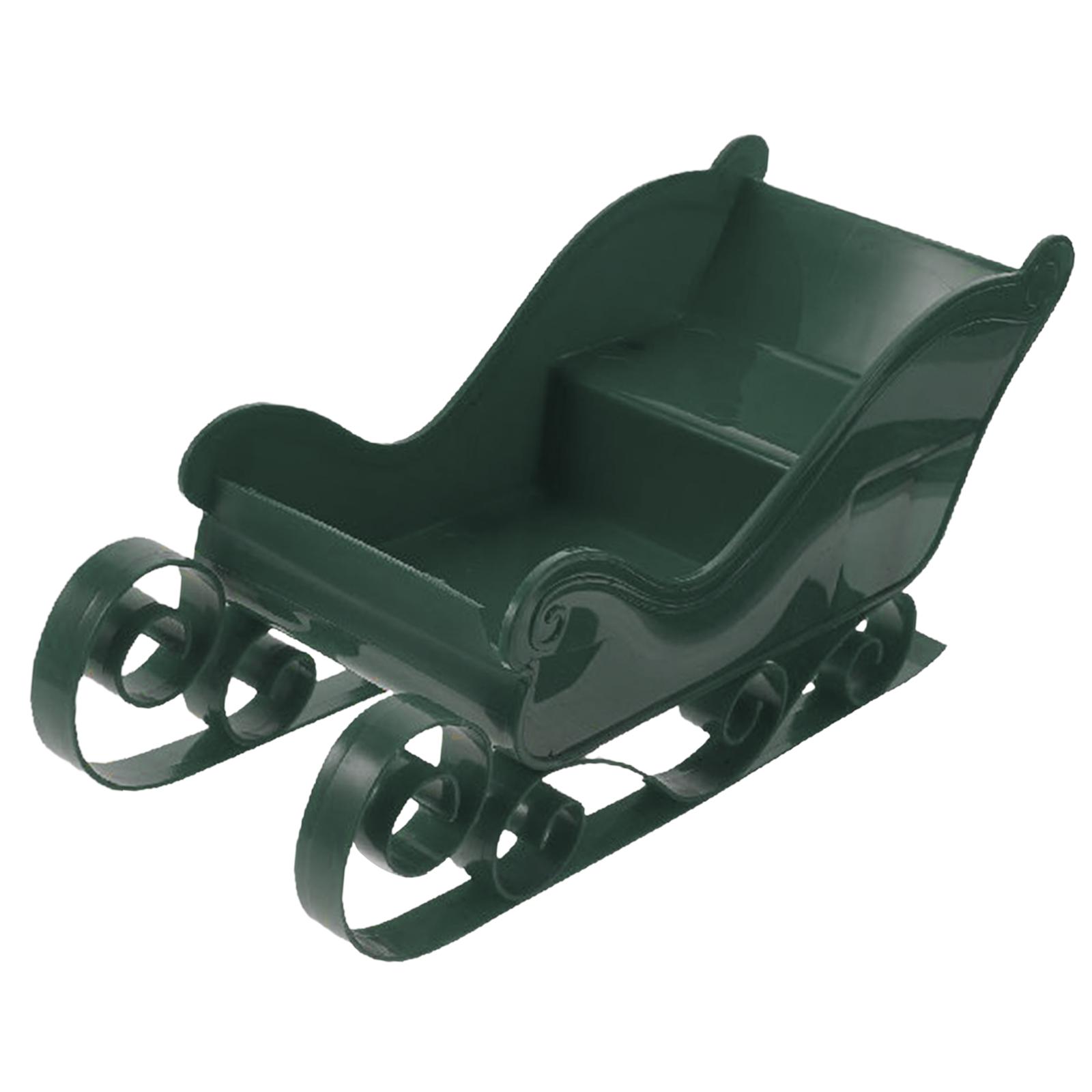 Bothyi - Trineo De Papá Noel Estante Navideño Figuras Coleccionables Estatuilla De Trineo Para Sala De Estar Verde