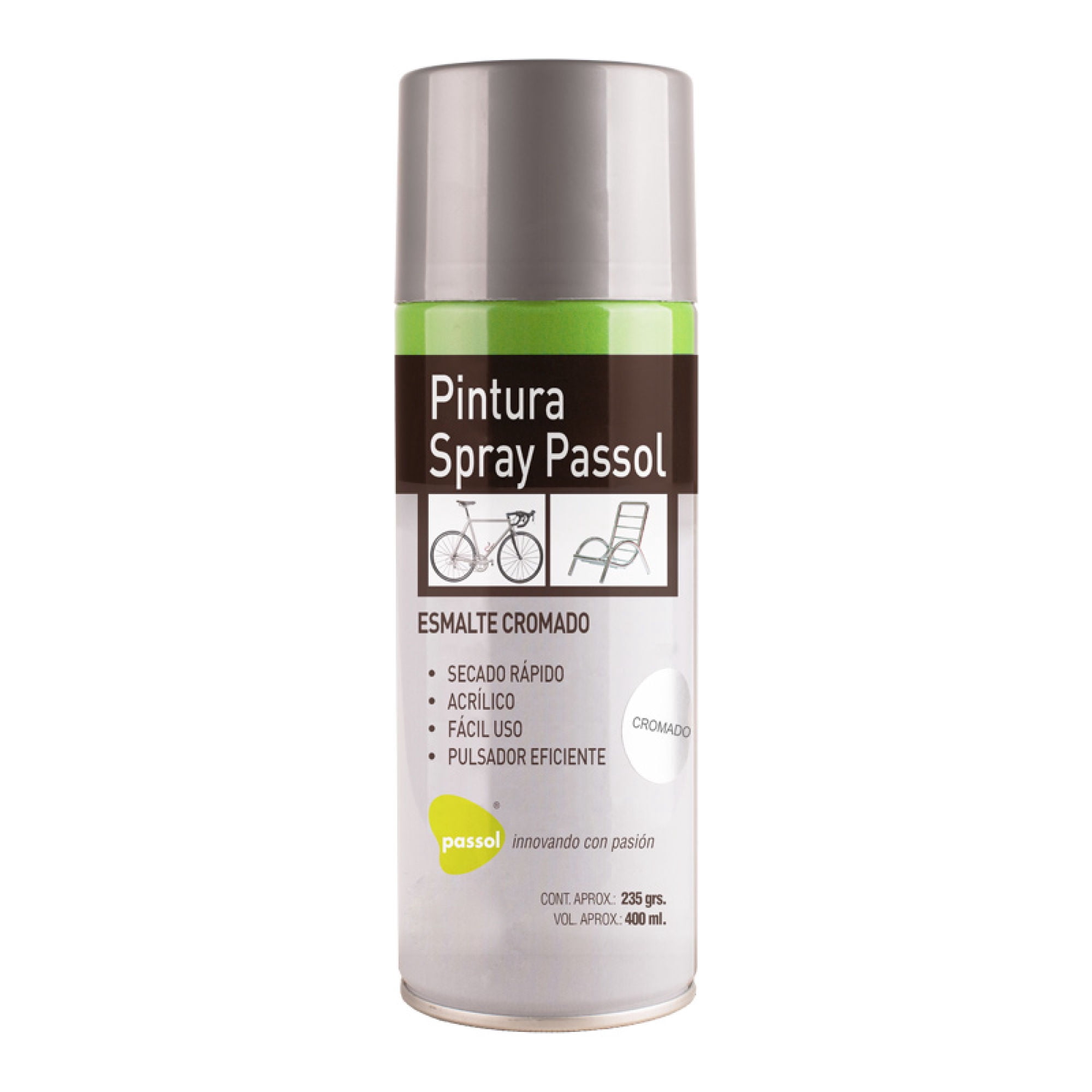 Pintura Spray Esmalte Cromado 400 Ml Passol