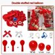 thumbnail image 4 of Kit de guirnalda y arco de globos rojo rubí doble relleno con moños, 4 of 9