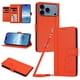 thumbnail image 1 of Funda Cartera Trébol para iPhone 17 Pro con Ranuras Tarjetas y Carga Inalámbrica Naranja, 1 of 6