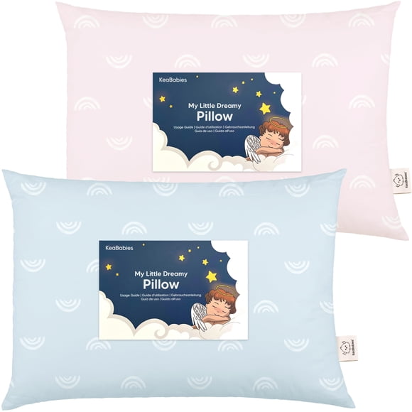 KeaBabies Almohada para Niños Pequeños 33 × 46 cm Algodón Orgánico - Pack de 2