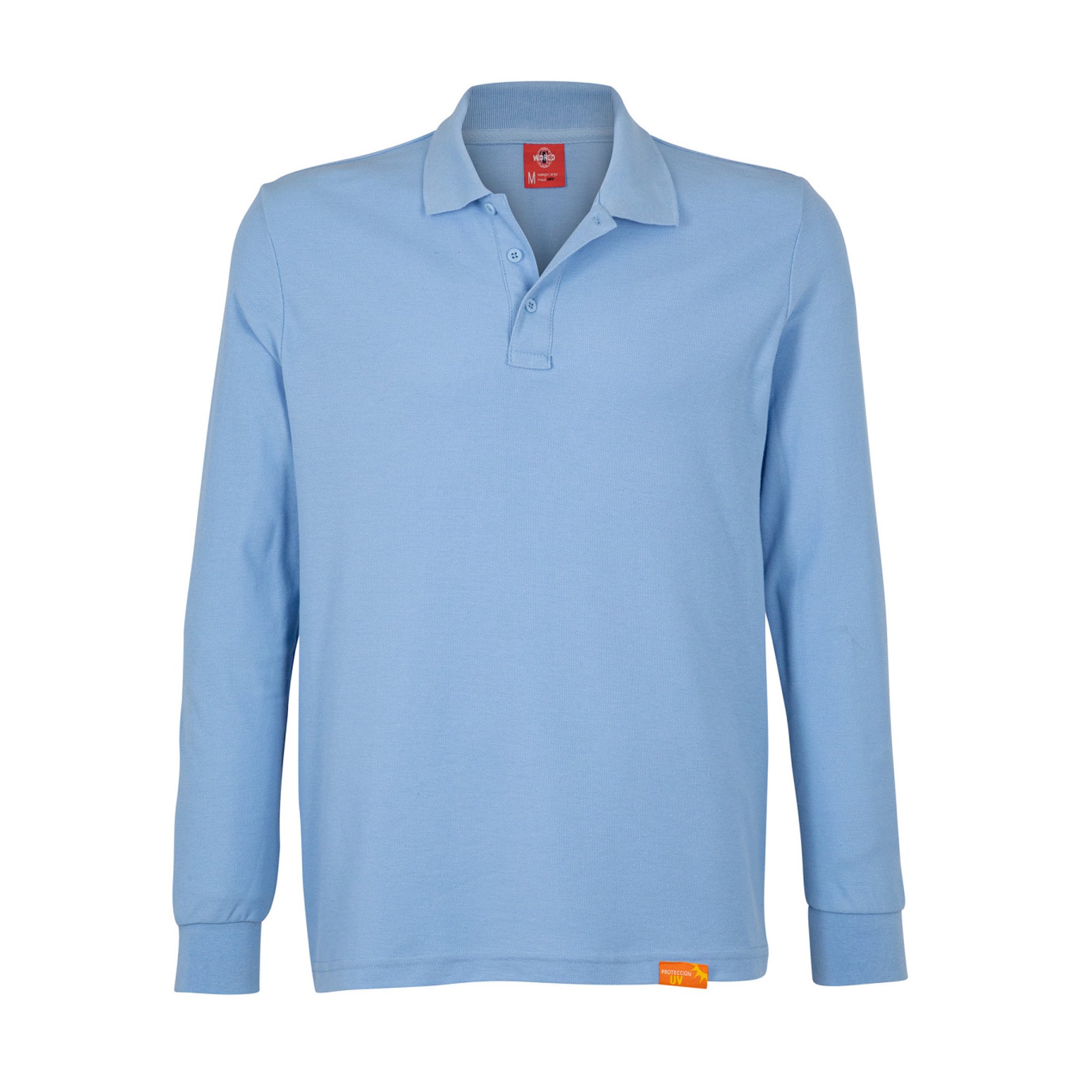 T-world - Polera Polo 60% Algodón Manga Larga Hombre Celeste