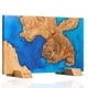 thumbnail image 1 of Bloque magnético para cuchillos Senken 40 cm de resina azul y madera de nudo, 1 of 8