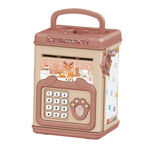 Bothyi - Alcancía Electrónica Auto Scroll Efectivo Caja De Dinero Hucha Cumpleaños Marrón