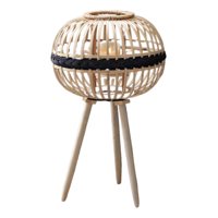 Genérico - Candelabro Japonés Mimbre Bambú Decora Artesanal Natural Lau