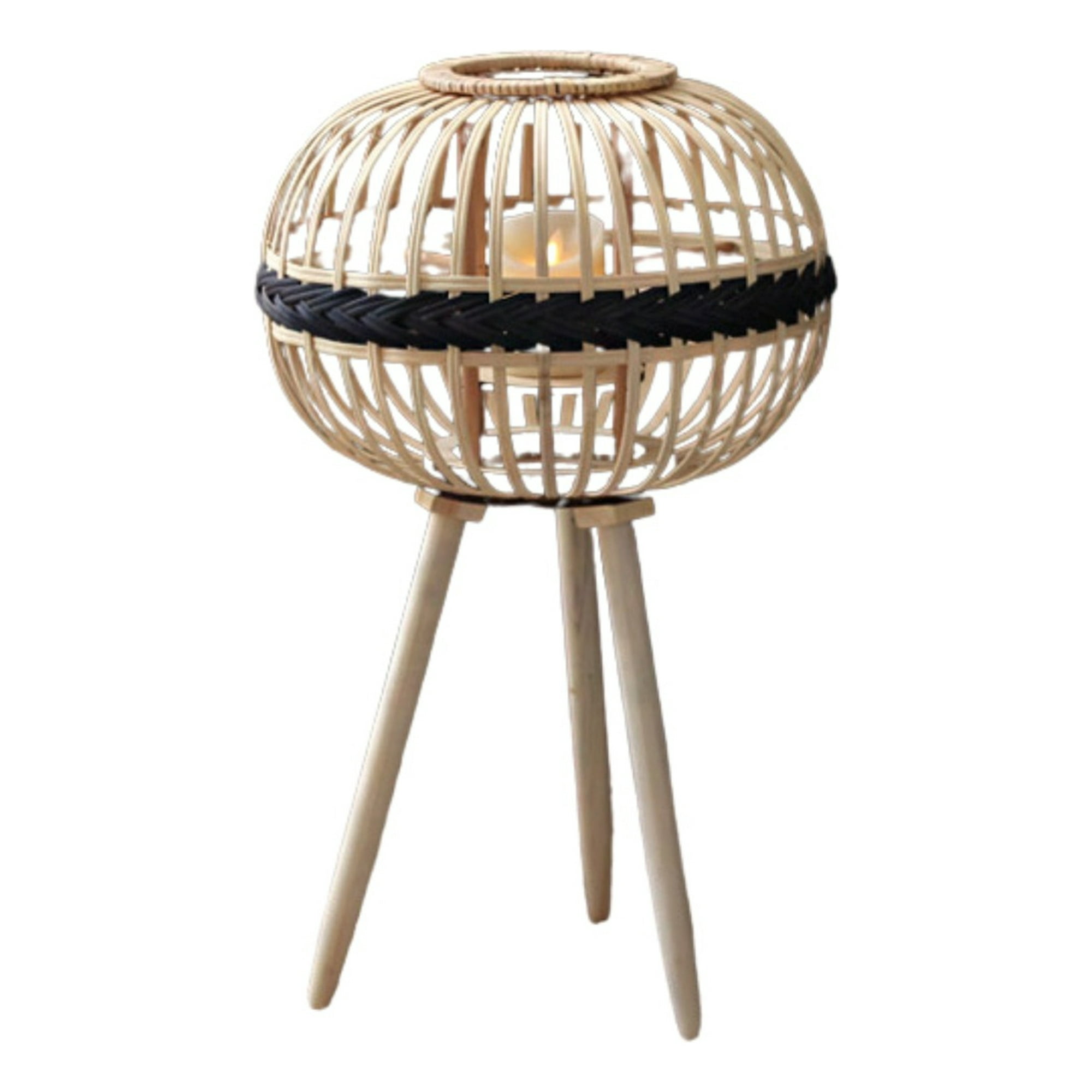 Genérico - Candelabro Japonés Mimbre Bambú Decora Artesanal Natural Lau