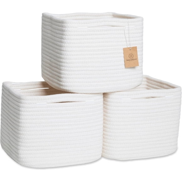 Cestas organizadoras NaturalCozy 9 x 9 x 7 pulgadas, 3 piezas