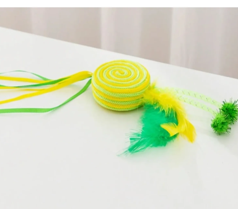 Genérico - Juguete Para Gatos Con Lollipop Y Borlas Con Plumas