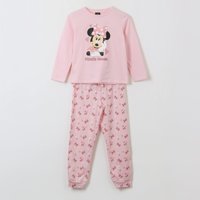 Pijama Manga Larga Niña Cinta Minnie Mouse Rosado Disney