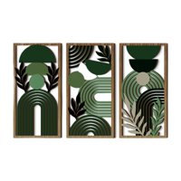 Bothyi - 3 Piezas De Decoración De Pared Geométrica De Madera Estilo Bohemio Para Dormitorio Interior Y Apartamento.