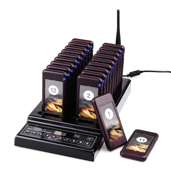 Sistema Inalámbrico De Llamado Para Restaurante T112 Con 20 Buscapersonas
