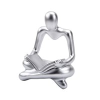 Bothyi - Estatuilla Humana De Estatua De Pensador Abstracto Coleccionable Para Estantería De Boda Argent