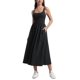 thumbnail image 1 of Vestido CRZ YOGA Maxi sin mangas con escote cuadrado Negro Mediano, 1 of 7
