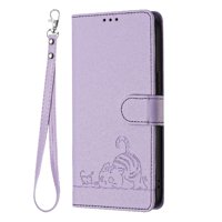 Funda Tipo Cartera Foxdock Para Oppo Reno 11 Pro 5G Con Soporte, Ranuras, Rfid, Diseño De Gato