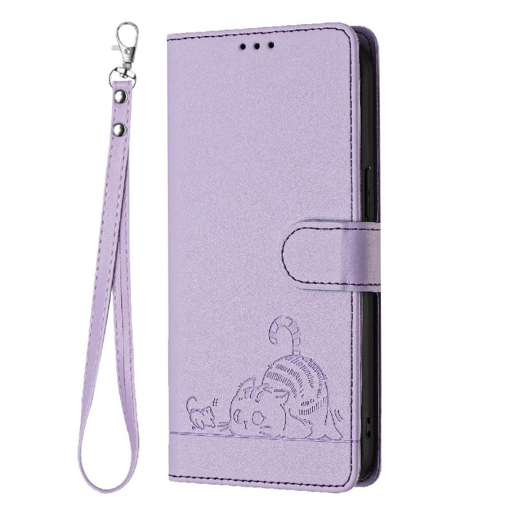 Funda Tipo Cartera Foxdock Para Oppo Reno 11 Pro 5G Con Soporte, Ranuras, Rfid, Diseño De Gato