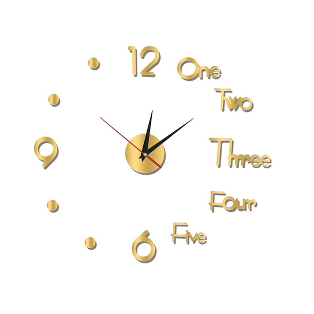 Reloj de pared DIY con espejo silencioso, reloj de pared, adornos para sala de estar, hogar y oficina.