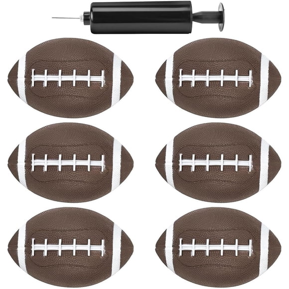 Shindel 6 PCS Mini Inflatable Football with Pump, 6.3 Inch