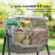 thumbnail image 3 of Contenedor de Compost Outsunny de 360° con Doble Cámara de 163L para Exterior, 3 of 9