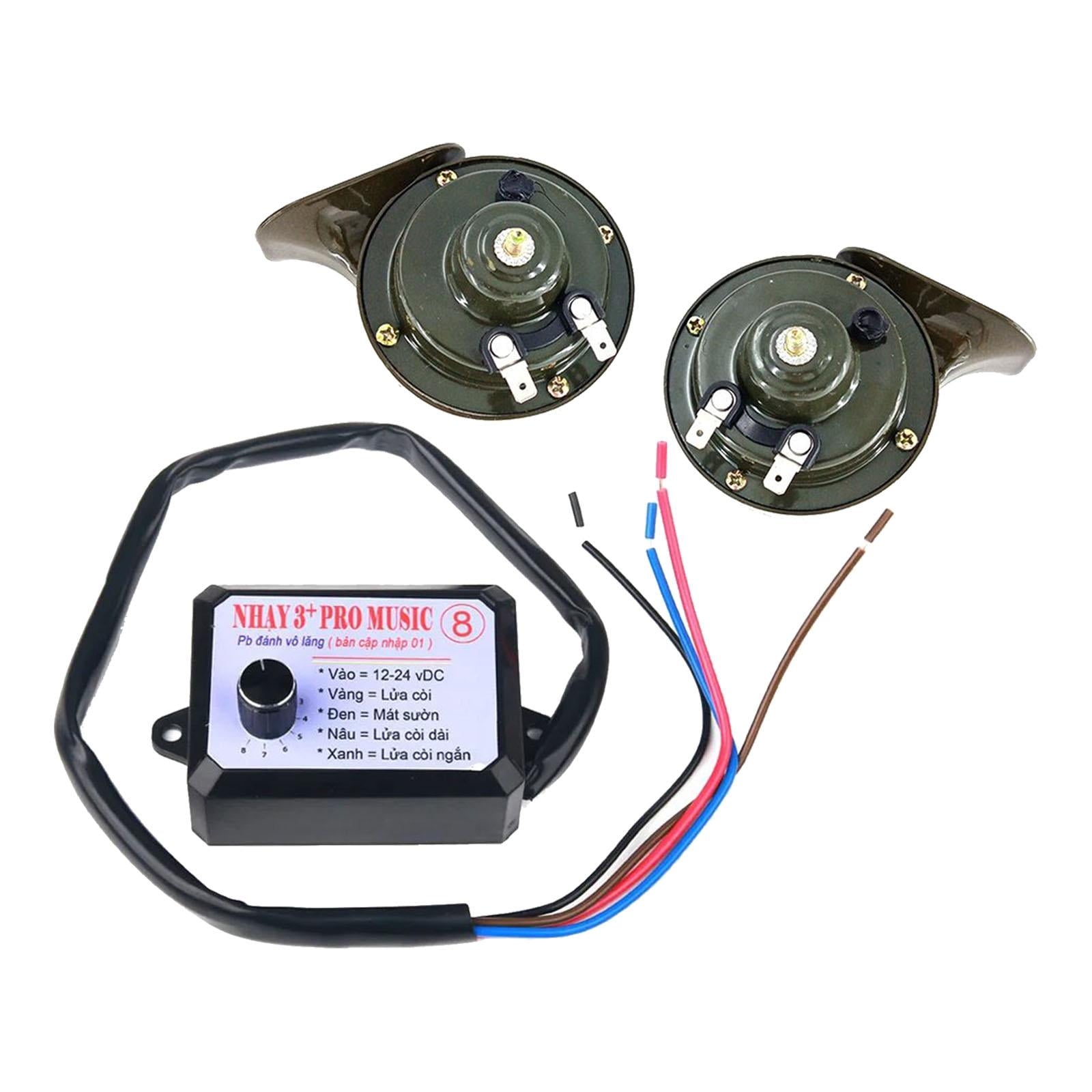 Ioensy - Generic 12v Car Van Electric Horn Controller Set Perilla Ajustable Caja De Control 12 Sonidos