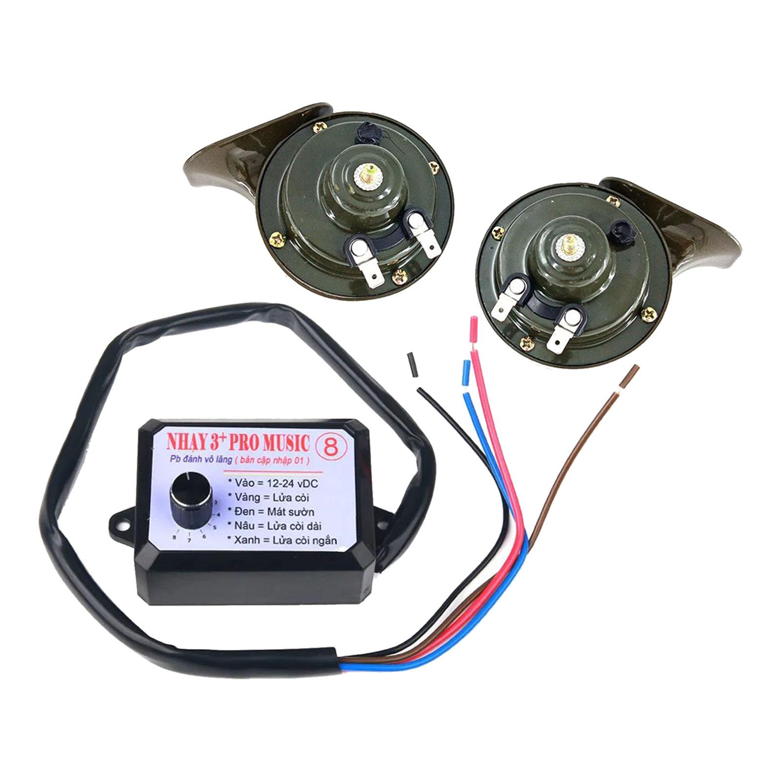 Ioensy - Generic 12V Car Van Electric Horn Controller Set Perilla Ajustable Caja De Control 12 Sonidos