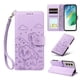 thumbnail image 5 of Funda Cartera para Samsung Galaxy S21 FE Perro Cachorro Grabado con Tarjetas Soporte Correa Morado, 5 of 6