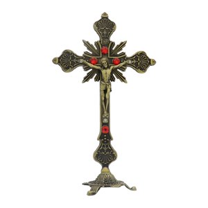 Bothyi - Crucifijo De Jesús Con Soporte Para Estante Decoración Del Hogar Decoración Cristiana