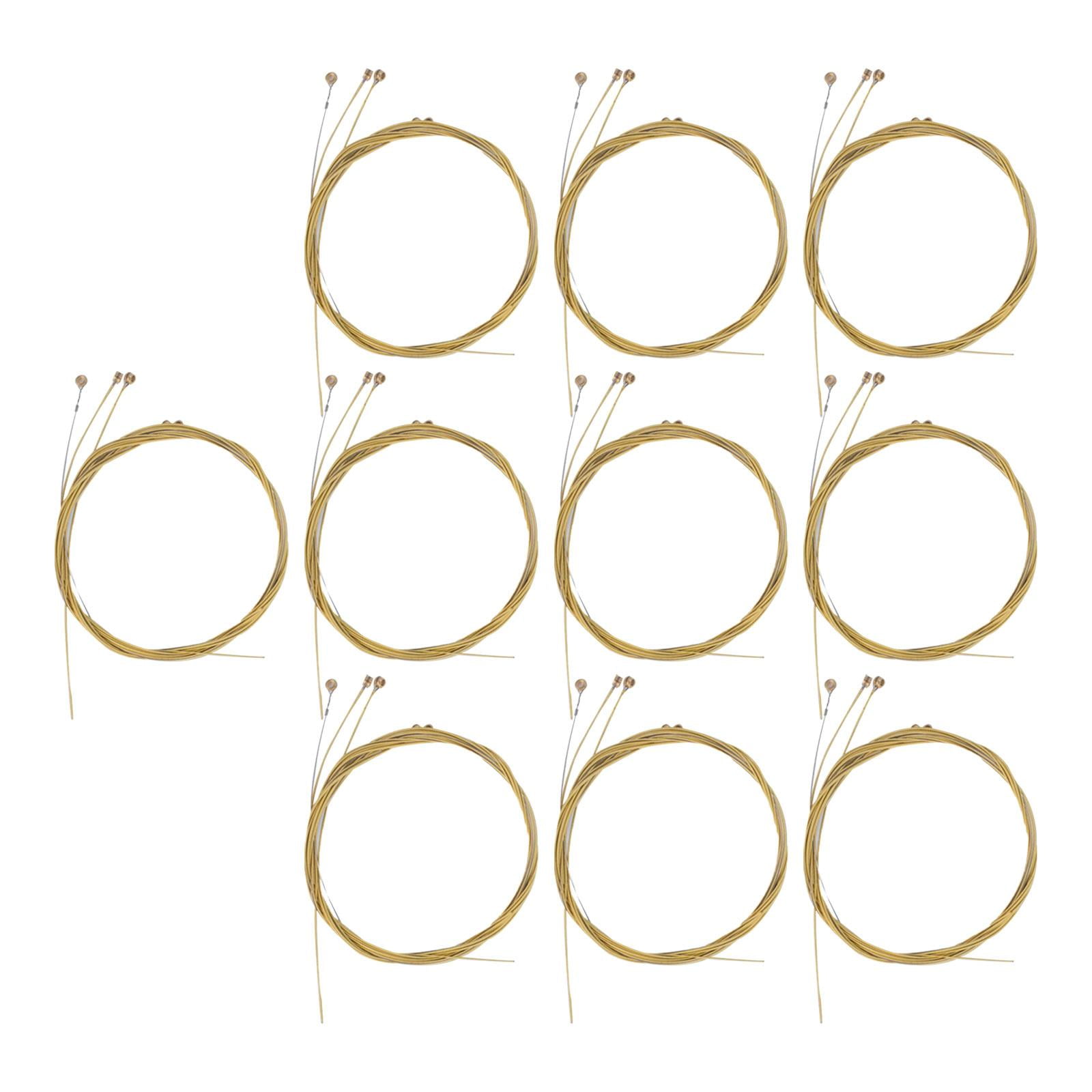 Magideal - 10 Juegos De Cuerdas De Guitarra Acústica, Cuerdas De Guitarra Instrumentos Musicales Cuerdas De Guitarra Clásica 6 Cuerdas/juego, Para Artistas Intér Dorado