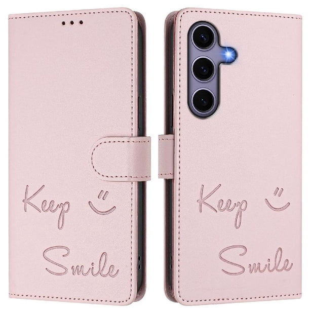 Funda Cartera para Samsung Galaxy S25 con Bloqueo RFID, Cierre Magnético y Ranuras Tarjetas Rosa