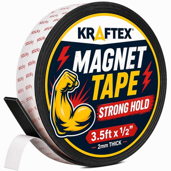 Cinta Magnética Kraftex 106 cm x 1,3 cm con Respaldo Adhesivo