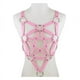 thumbnail image 1 of PU Leather Body Harness Fetish Punk Goth Metal Rivet Belt Strap Pentagram Bra, 1 of 3