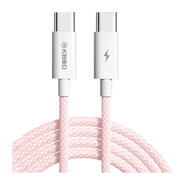 Cable de Carga y Datos Para iPhone Nylon Tipo C Kbod Cbo15c 1m Rosado