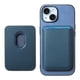 thumbnail image 1 of Funda de Cuero Magnética con Tarjetero para iPhone 14 Cubierta Delgada Azul, 1 of 5
