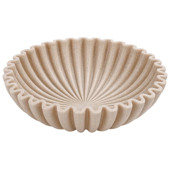 Cuenco decorativo YMXYJM grande y moderno hecho a mano, color beige, piedra