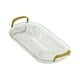 thumbnail image 4 of Bandeja De Servicio Con Asas Doradas Bandeja De Cosméticos Decorativa Para Comidas, Refrigerios Transparente, 4 of 5