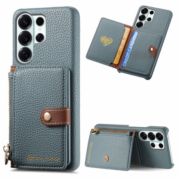 Funda FOXDOCK para Samsung Galaxy S26 Ultra con función billetera, soporte ajustable y diseño elegante-azul