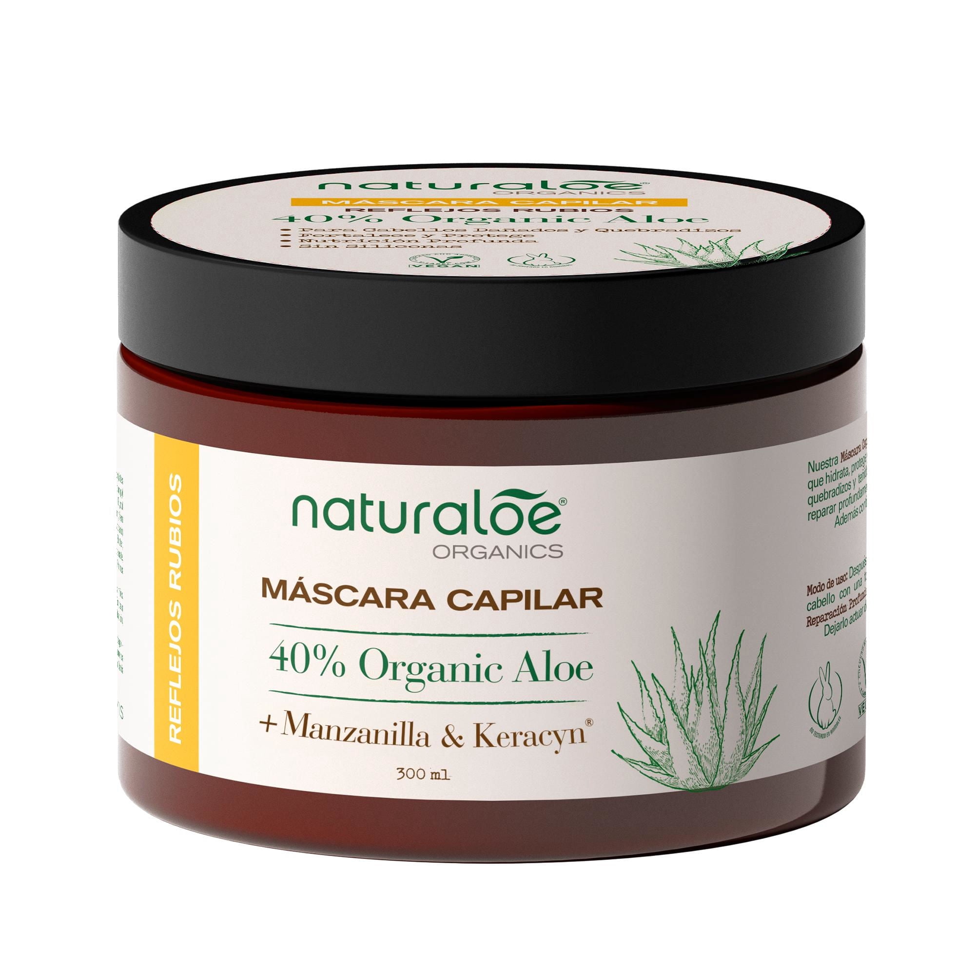 Mascarilla Para El Cabello Naturaloe Reparacion Profunda Reflejos Rubios