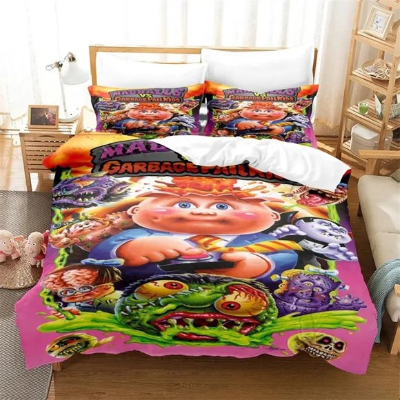 ed Garbage Pail Bedding Set,Duvet Cover Comforter Bed Set Quilt Cover Pillowcase,King Queen Twin Size Boys Girls AdultsBed Sheets