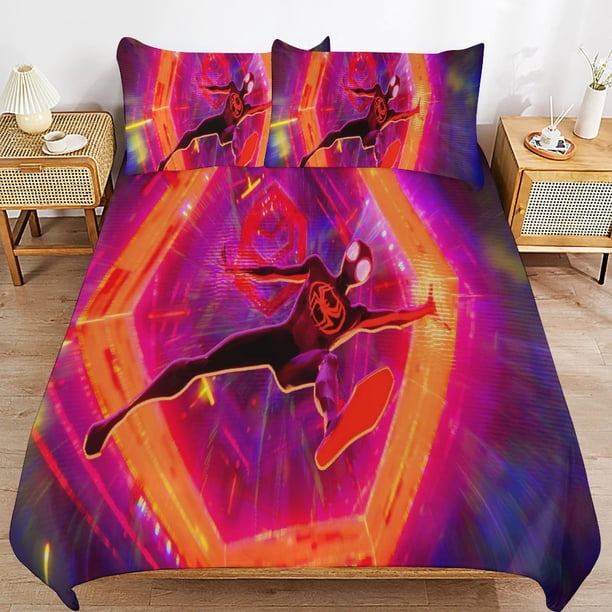 Spider Ma-n Across_thepider_Verse Spider Ma-n Bedding Set Sheet Set for Kids Adults,All Season Lightweight Bedding Set for Bedroom Bed Do Bed Sheets