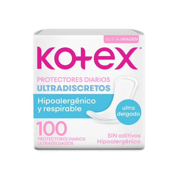 Protectores Femeninos Kotex Diarios Ultra Delgados Puro y Natural, 100 unidades
