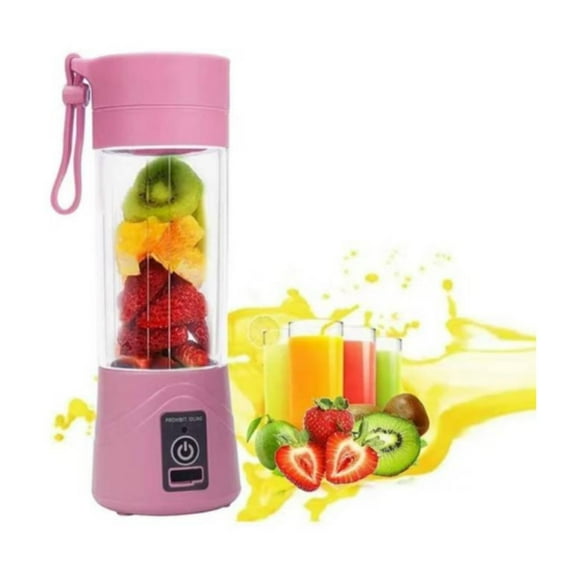 Juguera Licuadora Batidora Jugos Portatil Recargable USB Rosado