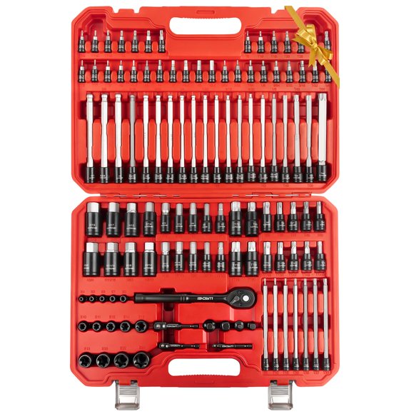 Juego de Dados de Bits LLNDEI 115 piezas 1/4, 3/8 y 1/2"