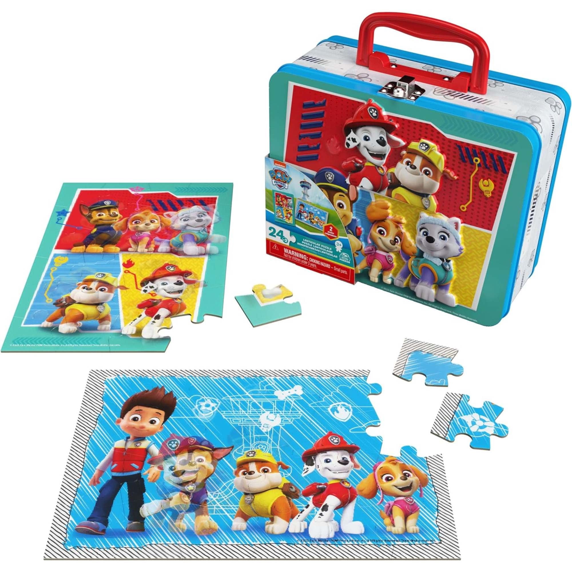 Paw Patrol Lonchera Metálica + 2 Puzzle Lenticular 24 Piezas