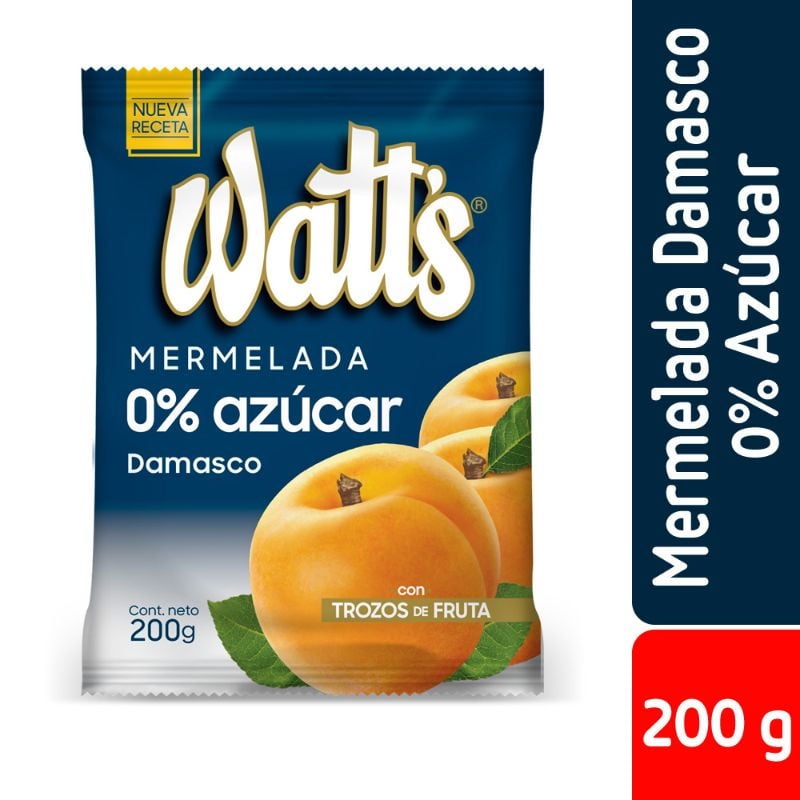 Mermelada Damasco Sin Azúcar 200 g Watts