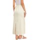 thumbnail image 3 of INSPIRE CHIC Falda Maxi para Mujer Casual Cola de Sirena Cintura Elástica Cordón Abertura Trasera Faldas Largas Acampanadas XS Beige, 3 of 6