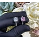 thumbnail image 3 of Anillo de Compromiso de 2.5 Quilates Corte Cojín para Mujer Anillo de Boda de Plata Esterlina de 4 Puntas CZ Diamante Simulado Amarillo/morado/rosa Anillo de Promesa Nupcial, 3 of 5