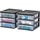 thumbnail image 1 of Organizador de almacenamiento IRIS USA de plástico con 3 cajones, paquete de 2, negro, 1 of 9