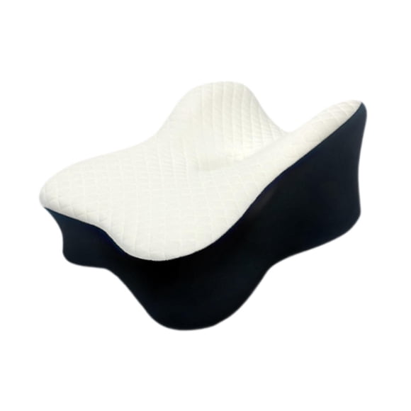 Almohada De Rodillas Para Quienes Duermen De Lado. Almohada Suave Para Las Piernas Para Dormir De Lado En Viajes A Casa. Blanco Y Negro.
