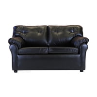 Muebles América - Sofá América 2 Cuerpos Cuero Sintético Negro