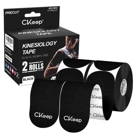 Cinta Kinesiology CKeep, 2 rollos de algodón sin látex, 5 cm de ancho